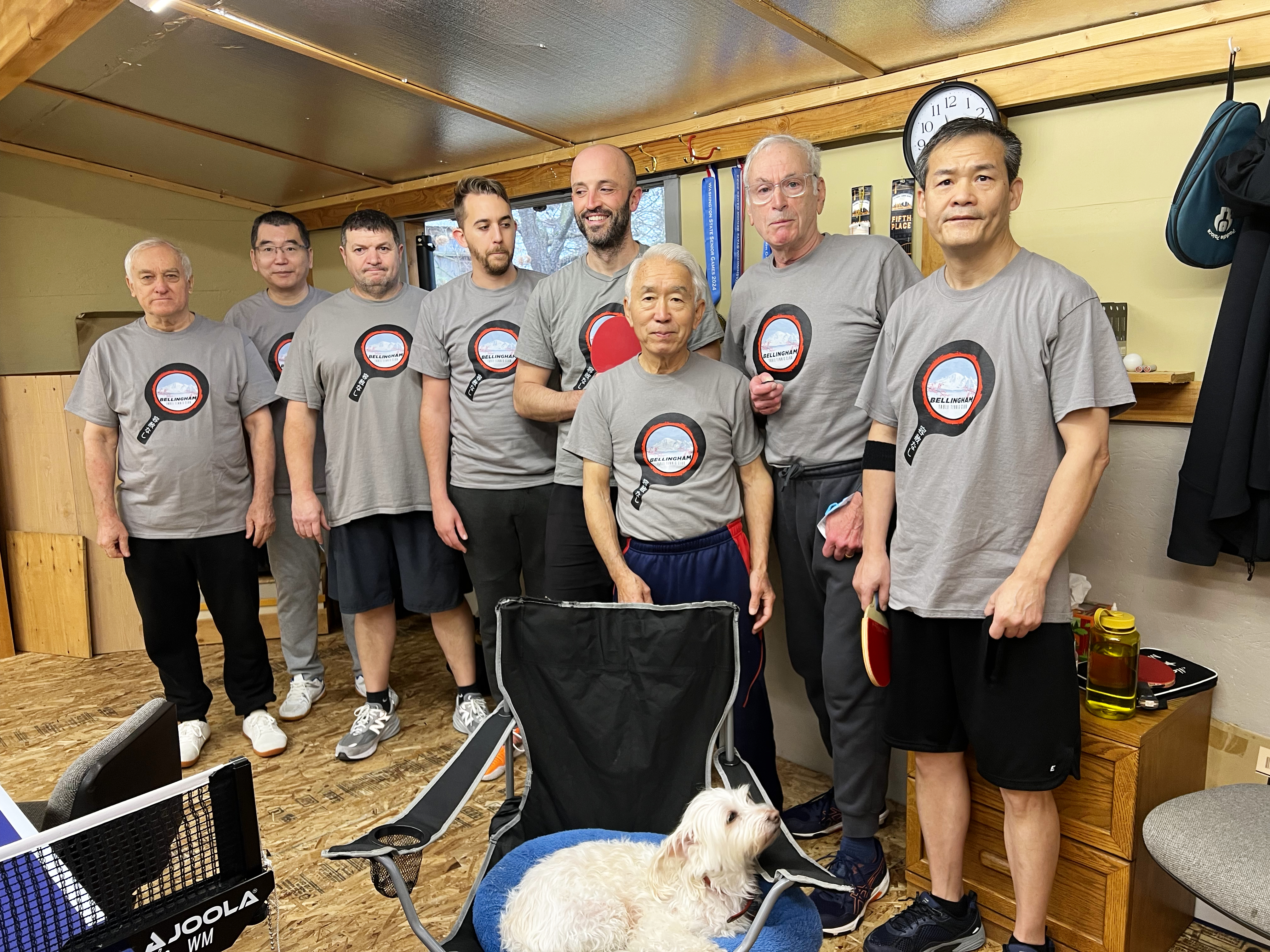 A group of the table tennis players at Bellingham Table Tennis Club